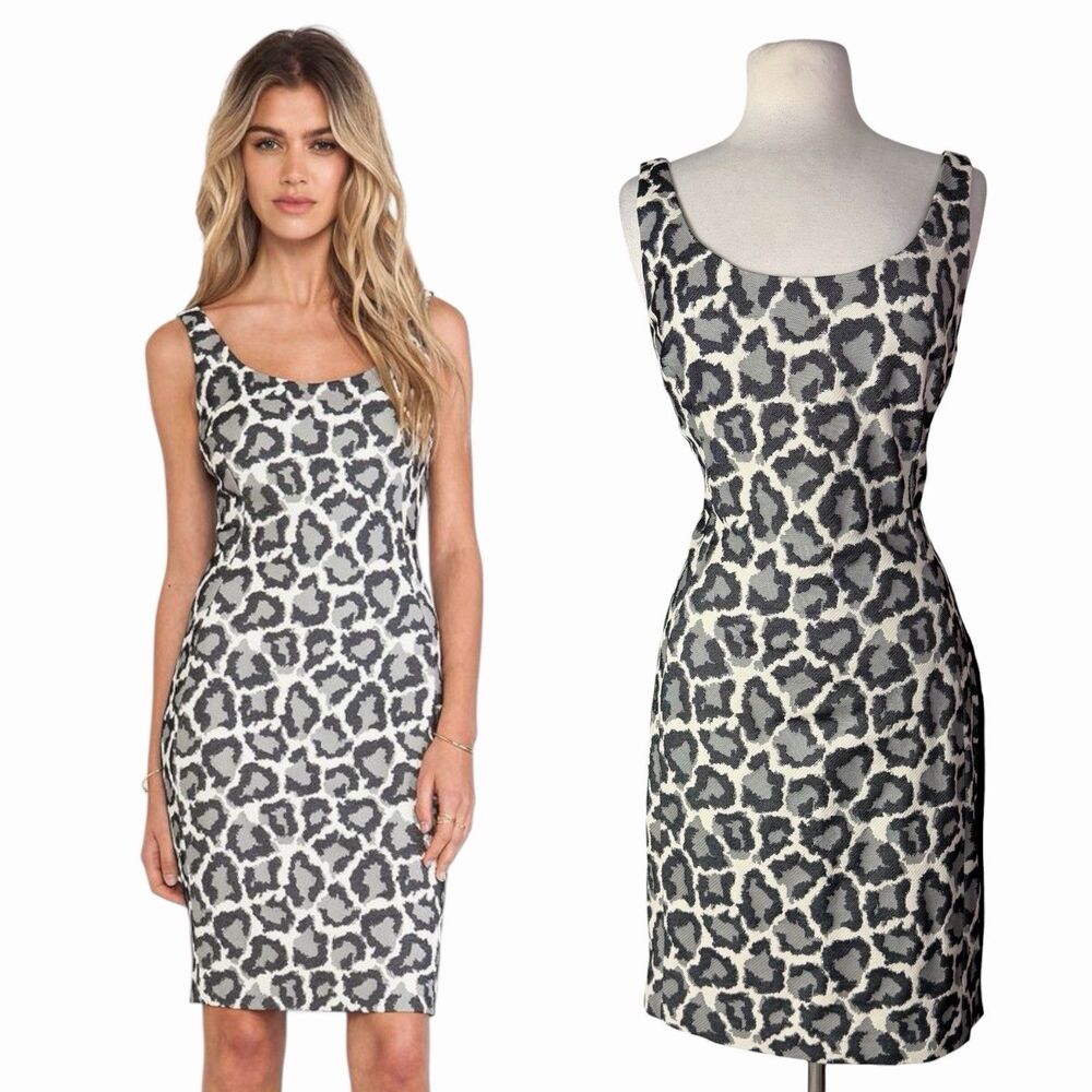 NWT DVF Diane von Furstenberg Arianna Leopard Animal Print Sheath Dress Sz 12
